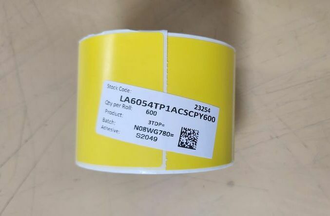 60 x 54 Yellow Thermal Direct Labels
